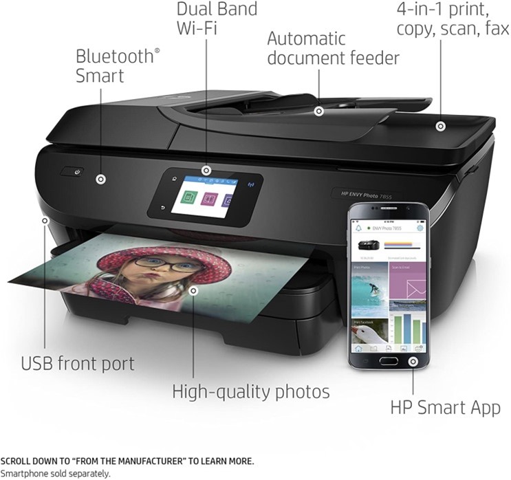 HOW TO CONNECT HP ENVY PHOTO 7855 TO WIFI, SCAN DOCUMENT AND REVIEW