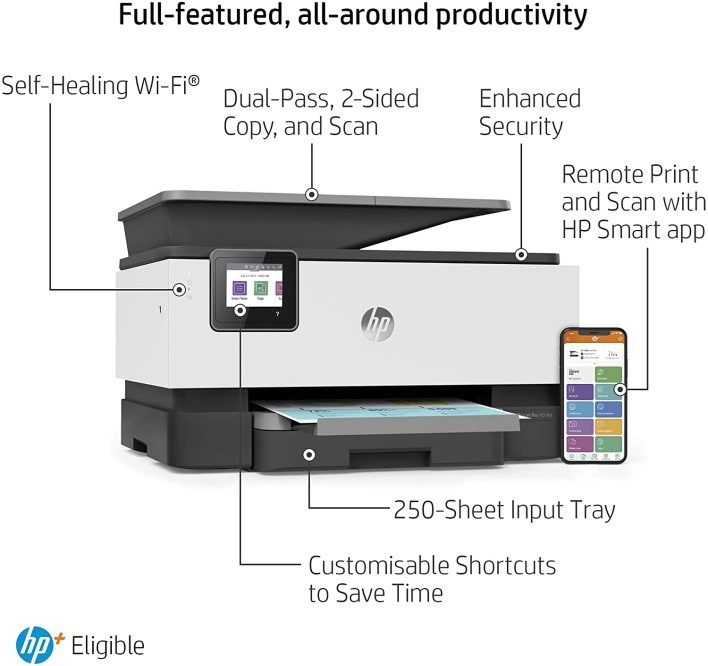 HP OFFICEJET PRO 9014e REVIEW AND HOW TO CONNECT TO WIFI AND SCAN ON HP 9014e