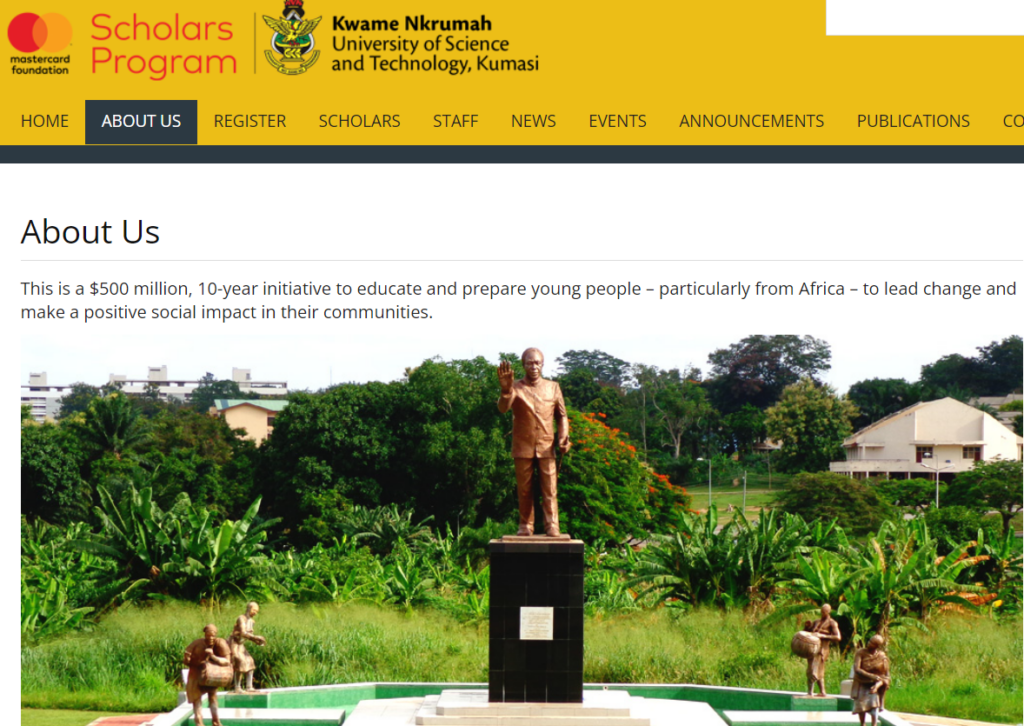 How to Apply Mastercard Foundation Scholarship Program at Kwame Nkrumah University of Science and Technology