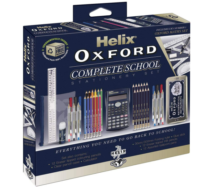 Helix Oxford Complete Back to School Stationery Set, Oxford Blue
